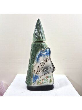 Vintage Regal China Maine Pine Tree State Empty Decanter 150th Anniversary 1970